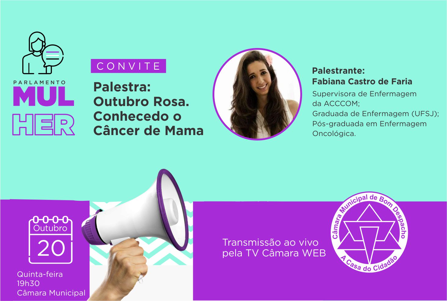 Na próxima semana temos mais uma atividade do Parlamento Mulher.